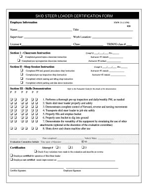 skid steer loader certificate|skid steer certification card template.